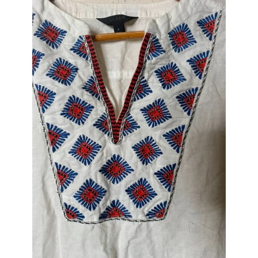 J.Crew embroidered tunic slight flaw under arm